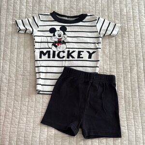 Disney Black and White Mickey Pajama Set